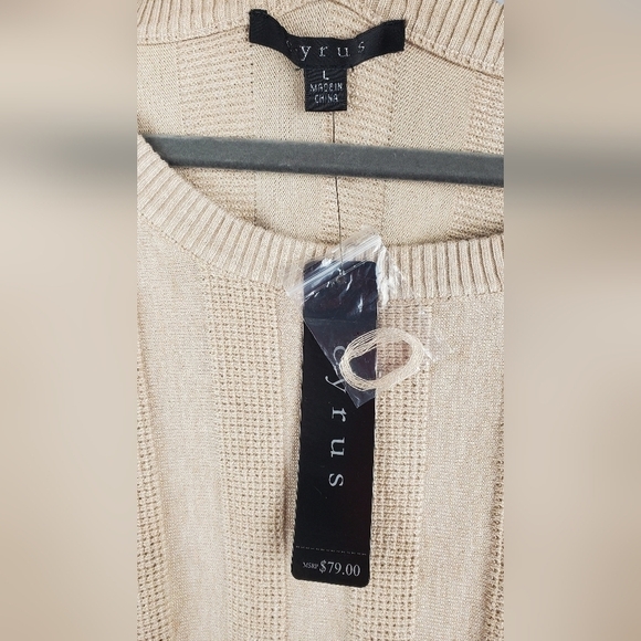 CYRUS Pull-over Beige Boho Batwing Roomy Knit Women's‎ sweater Size L - Picture 5 of 10